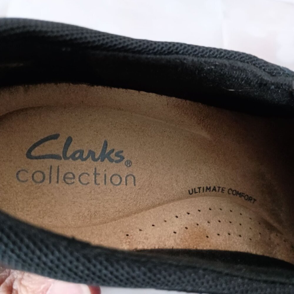 Clarks Angie Pearl Black Slip On Shoes Women 7.5 Comfort Round Toe - Picture 8 of 10